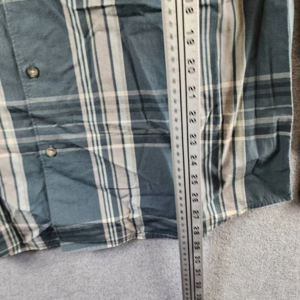 Vince Lorimer Plaid Long Sleeve Shirt Men's XL Harbor Blue Combo Button Closure